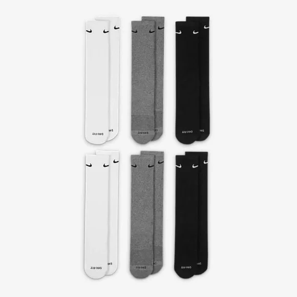 NIKE 
Training Crew Socks (6 Pairs)
Nike Everyday Cushioned

NWT - Picture 2 of 16